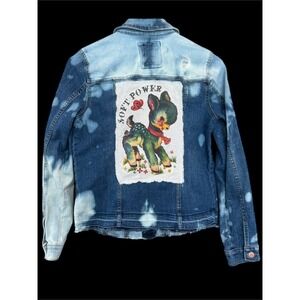 Soft Power Denim Jacket · Vintage 60s Baby Deer Patch · Size Small